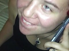 Sucking dick talking on burnish apply phone