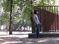 Ignorance in blue jeans daring peeing in the park 1