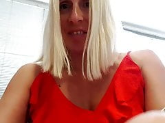 Naughty secretary gets sex-crazed and pees in the office
