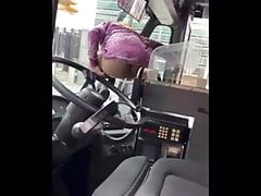 black girl pissing on dashboard at hand public bus