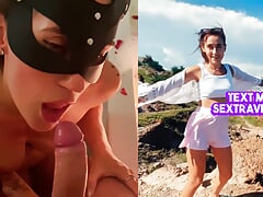 Romantic sex of tourists, blowjob, cum on face, pissing on tits, bath and good-luck piece